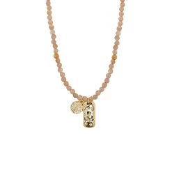 Semiprecious Stone Necklace In Orange Jade