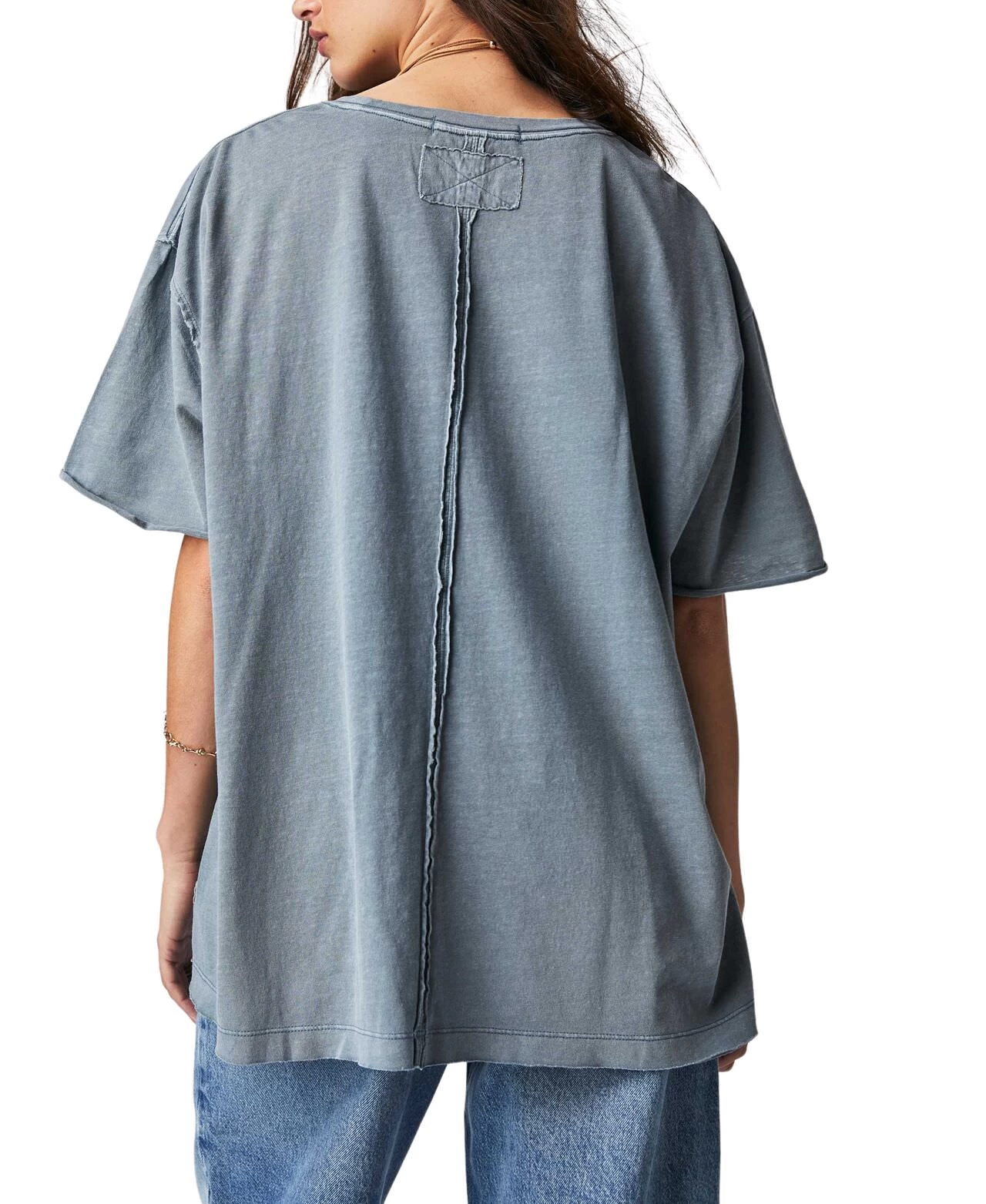 FREE PEOPLE Nina Tee In Blue Mirage - Image 4