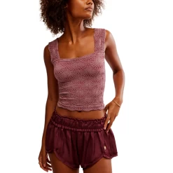 FREE PEOPLE Love Letter Cami In Red Plum