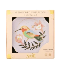 Earring And Hummingbird Jewelry Dish Set