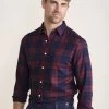 Vineyard Vines On-The-Go Brushed Twill Shirt In Crimson PLD