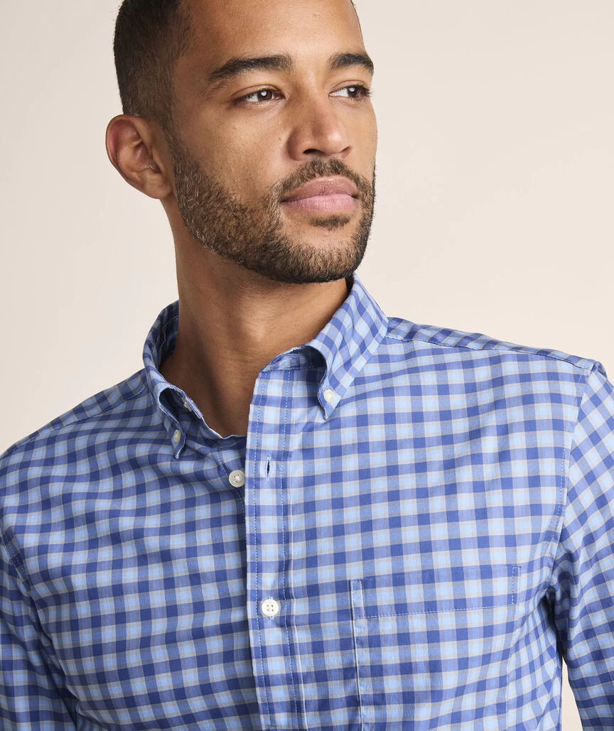 Vineyard Vines Plaid On-The-Go BRRR Shirt In Moonshine PLD - Image 4