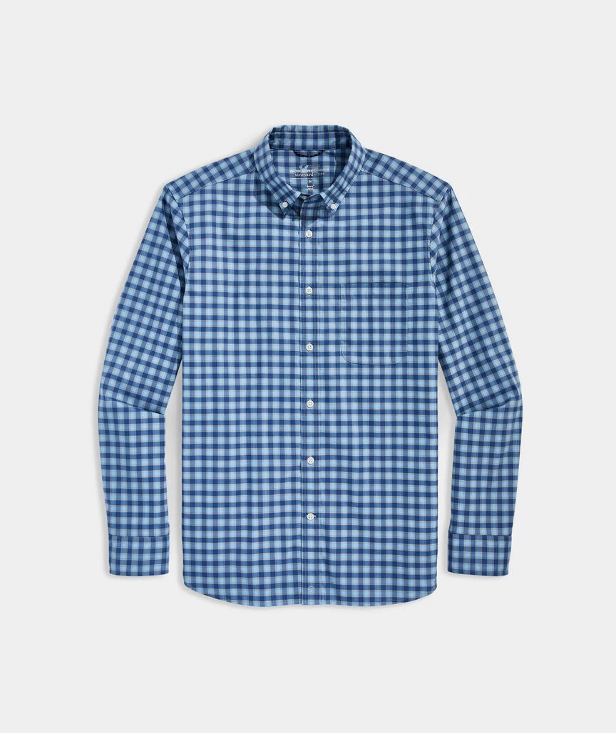 Vineyard Vines Plaid On-The-Go BRRR Shirt In Moonshine PLD - Image 5