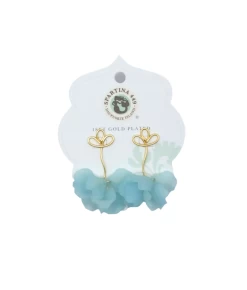 Blue Corolla Stem Earrings