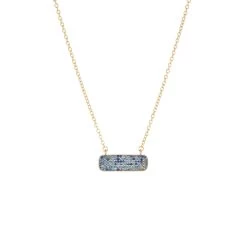 Crystal Rectangle Chain Necklace