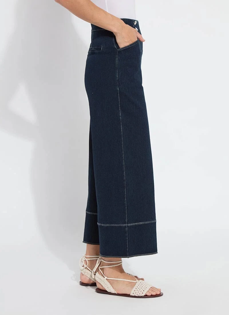 Dion Sailor Crop Palazzo Denim - Image 2