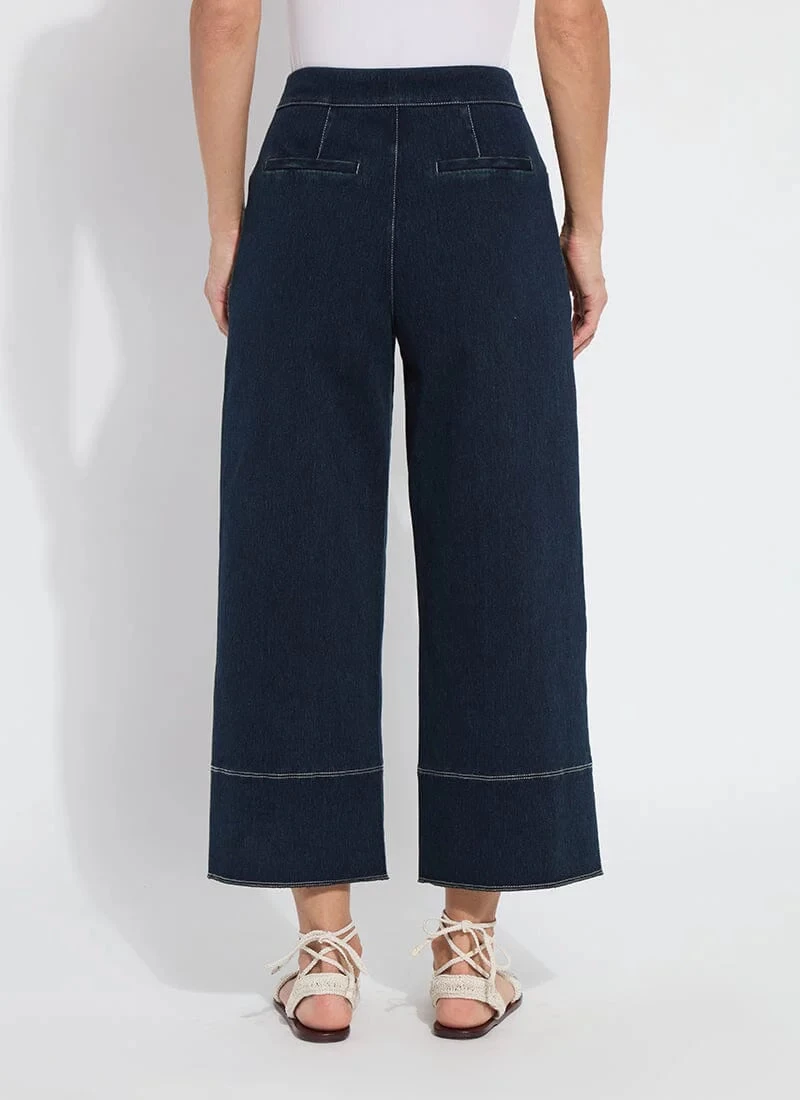 Dion Sailor Crop Palazzo Denim - Image 3