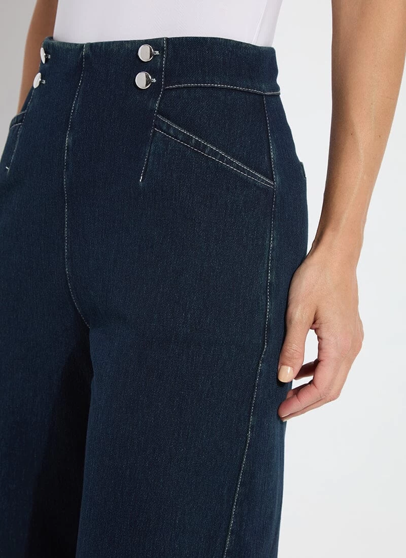 Dion Sailor Crop Palazzo Denim - Image 5