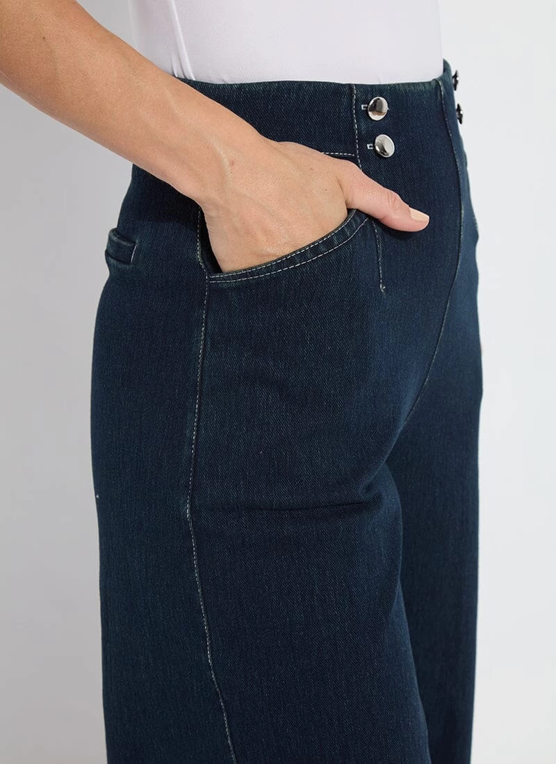 Dion Sailor Crop Palazzo Denim - Image 7