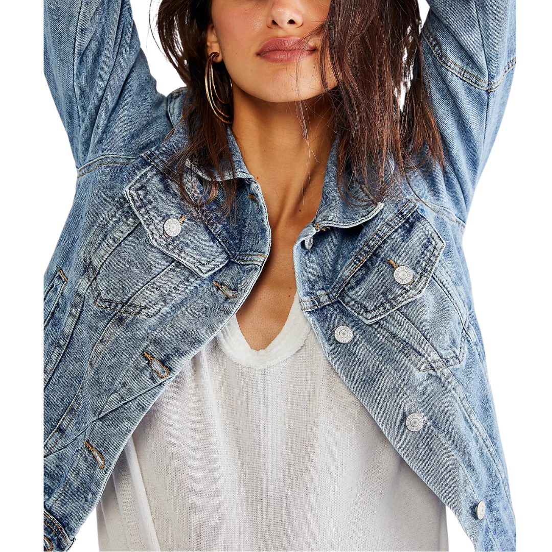 FREE PEOPLE Rumors Denim Jacket - Image 4