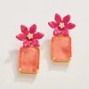 Pink Blooming Gem Earrings