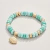 Turquoise Shell Charmed Bracelet