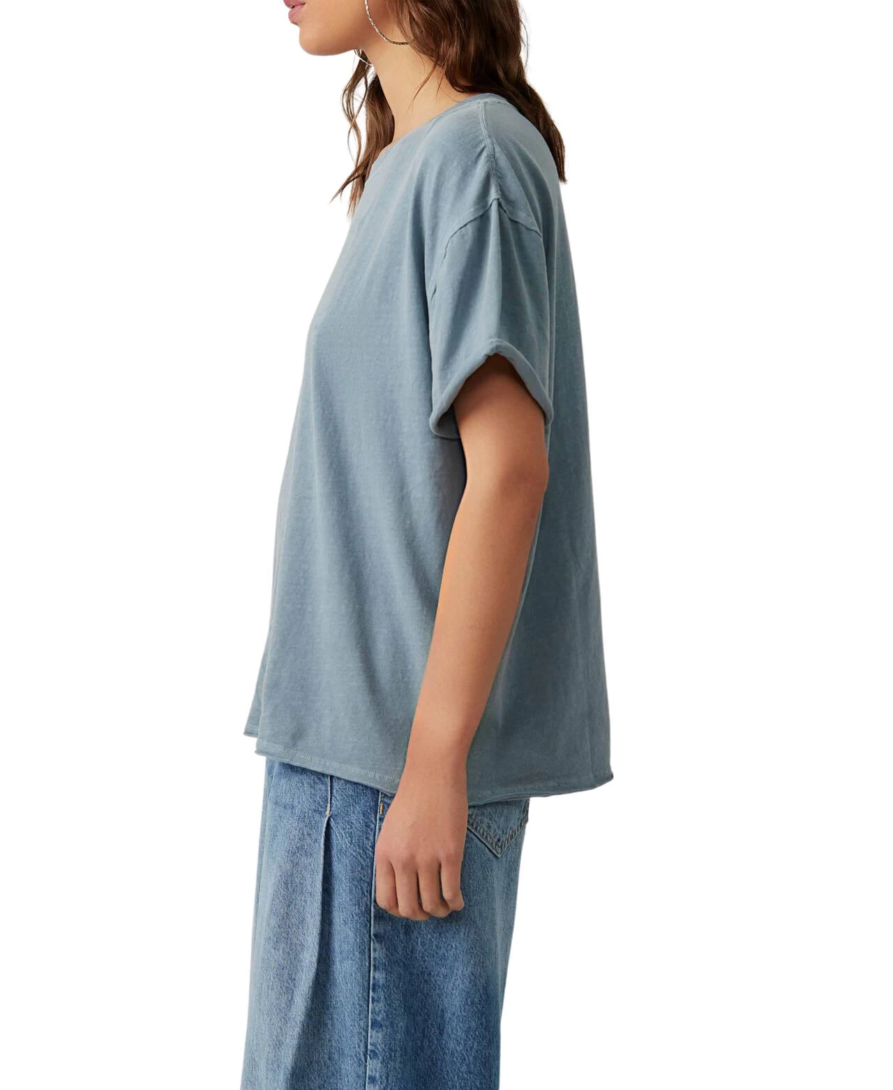 FREE PEOPLE Nina Tee In Blue Mirage - Image 2