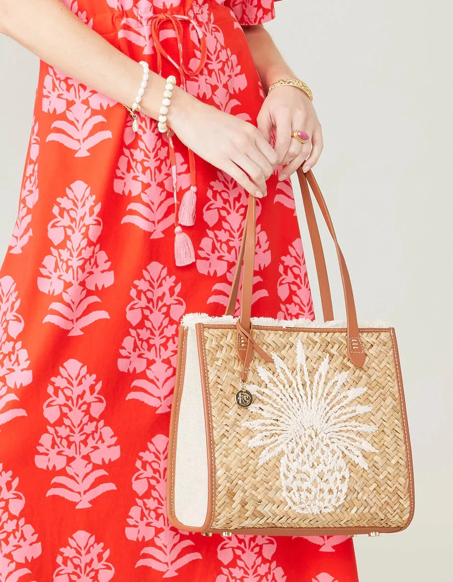 Straw Pineapple Tote - Image 3