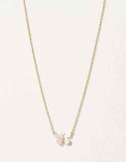 Mother Of Pearl Monarch Necklace In Gold