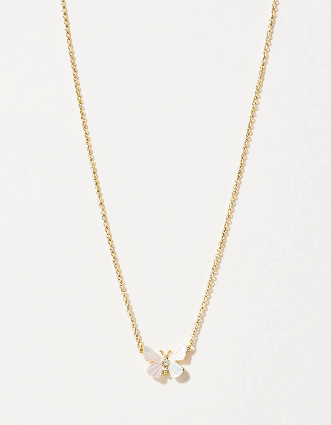 Mother Of Pearl Monarch Necklace In Gold