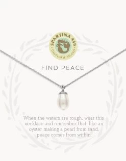 'Find Peace' Necklace In Silver