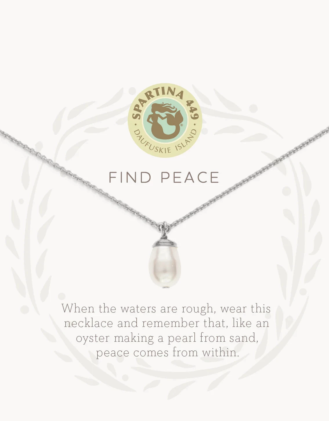 'Find Peace' Necklace In Silver