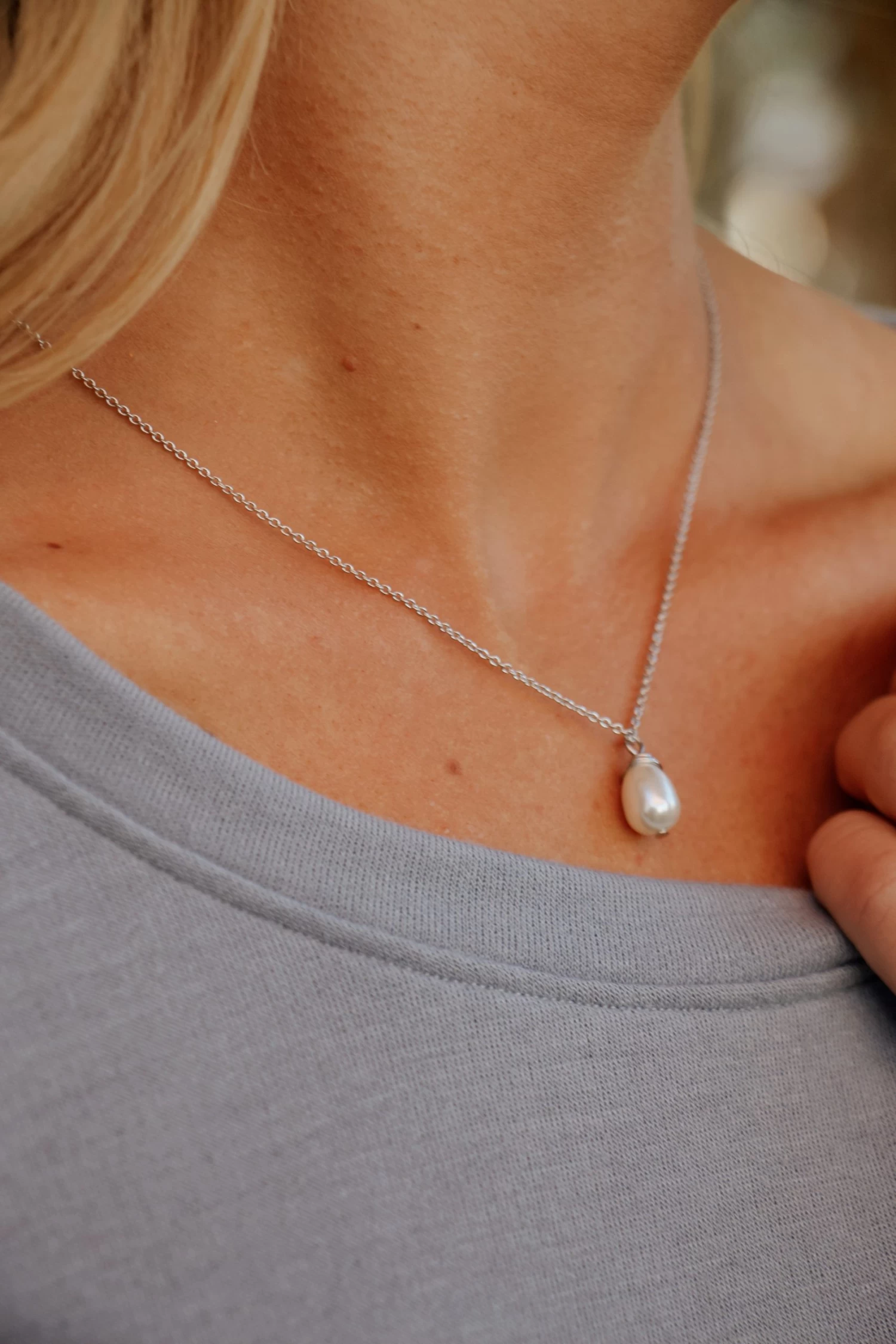 'Find Peace' Necklace In Silver - Image 3