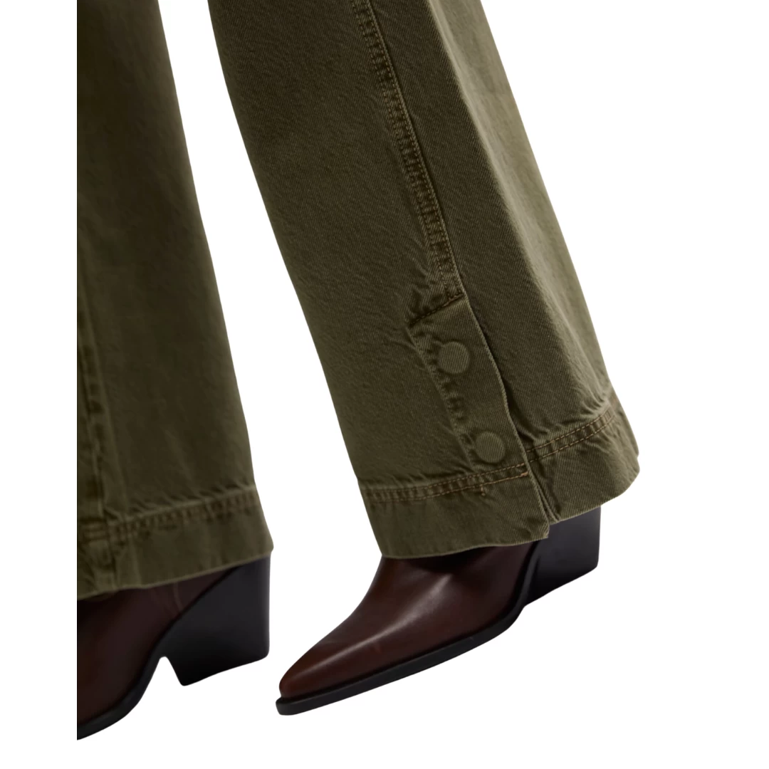 FREE PEOPLE Benji Relaxed Wide Leg In Army - Image 5