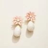Pink Floral Dew Drop Earrings