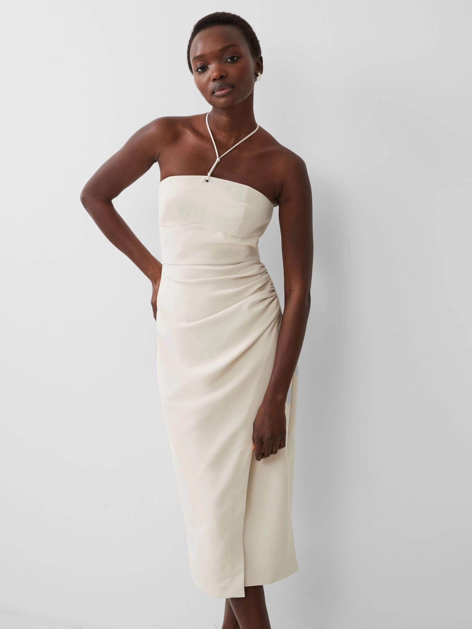 French Connection Echo Crepe Halter Dress - Image 2