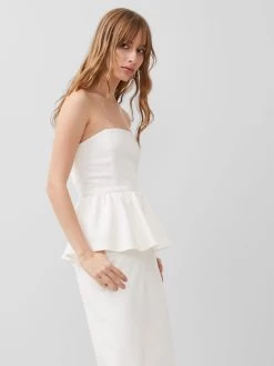 French Connection Strapless Peplum Top