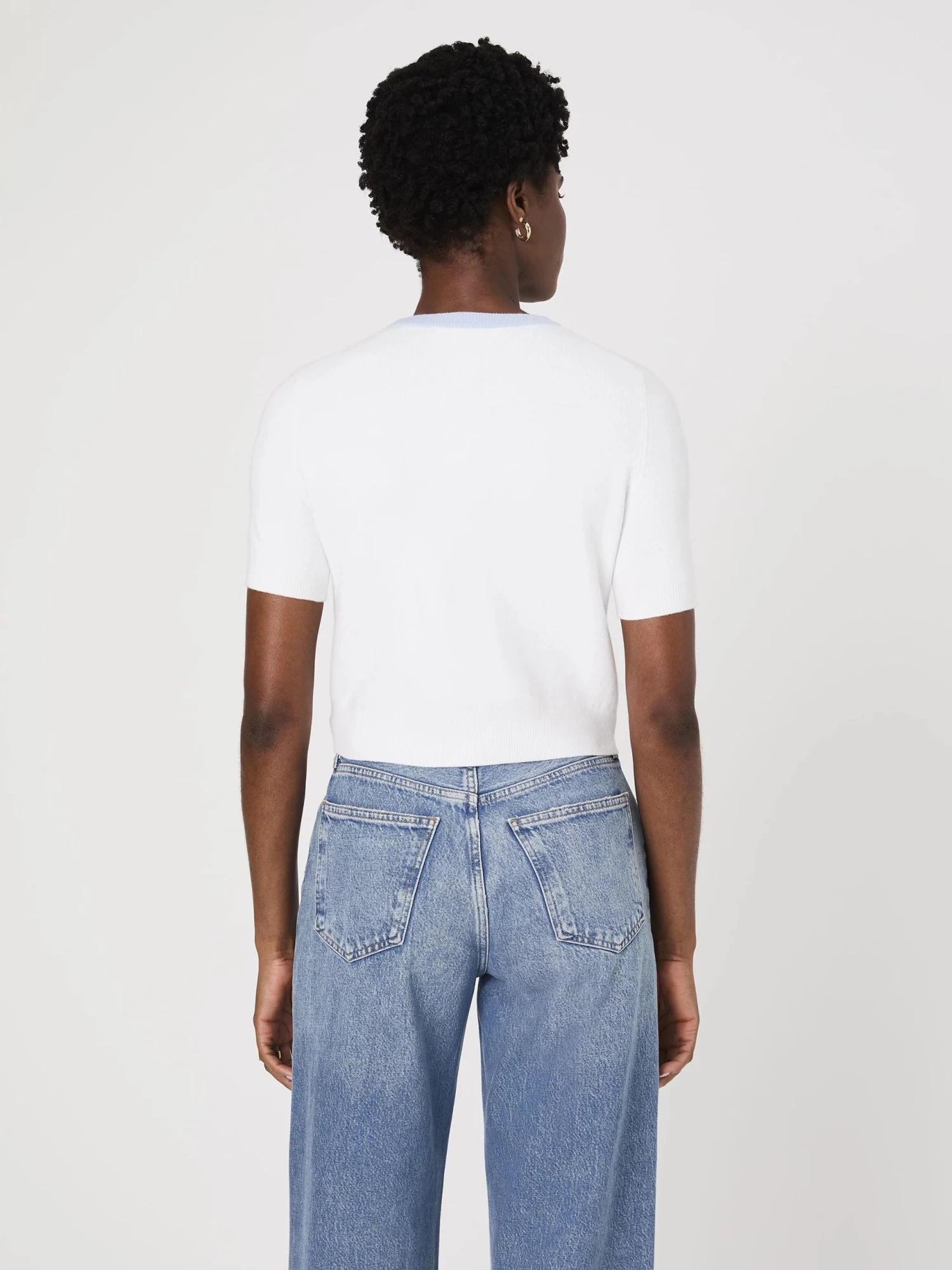 French Connection Sky Blue Babysoft Short Sleeve Top - Image 6