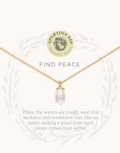 'Find Peace' Necklace In Gold
