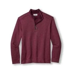Tommy Bahama New Flip Coast Half Zip In Rum Berry Heather