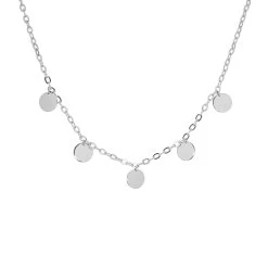 Disc Charms Necklace In Silver