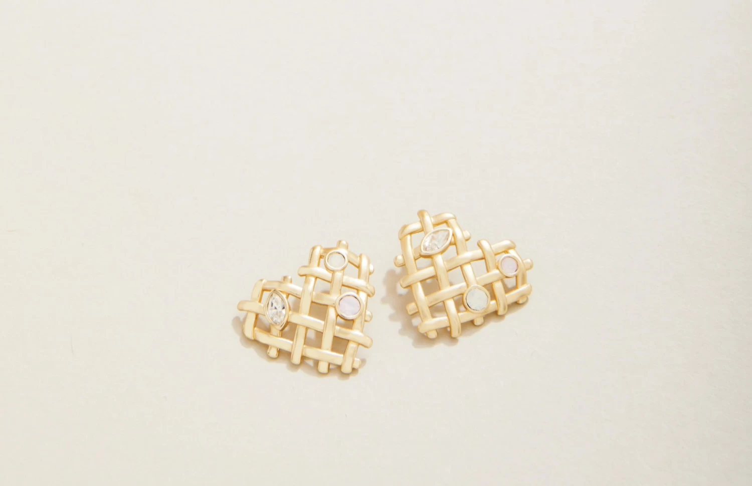 Crystal Woven Heart Earrings