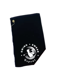 Funny Golf Towels - Swing Swear Repeat