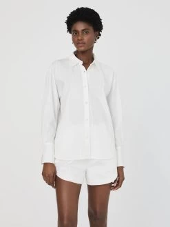 French Connection Alexis Cotton Shirt In Summer White