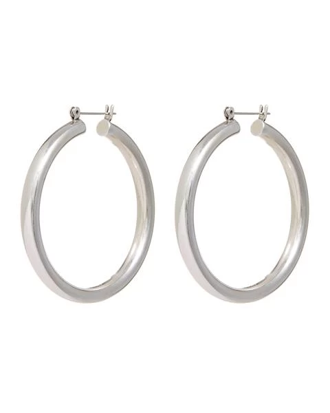Luv AJ Amalfi Tube Hoops In Silver - Image 3