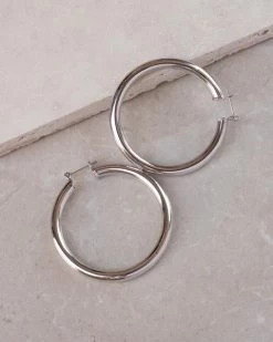 Luv AJ Amalfi Tube Hoops In Silver