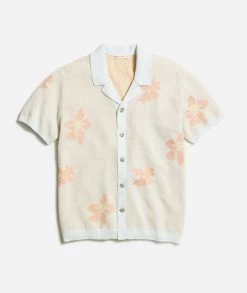 Marine Layer Asher Sweater Resort Shirt In Light Aqua