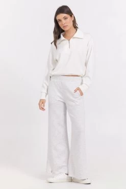 Cloud Fleece Quarter Zip In Eggshell