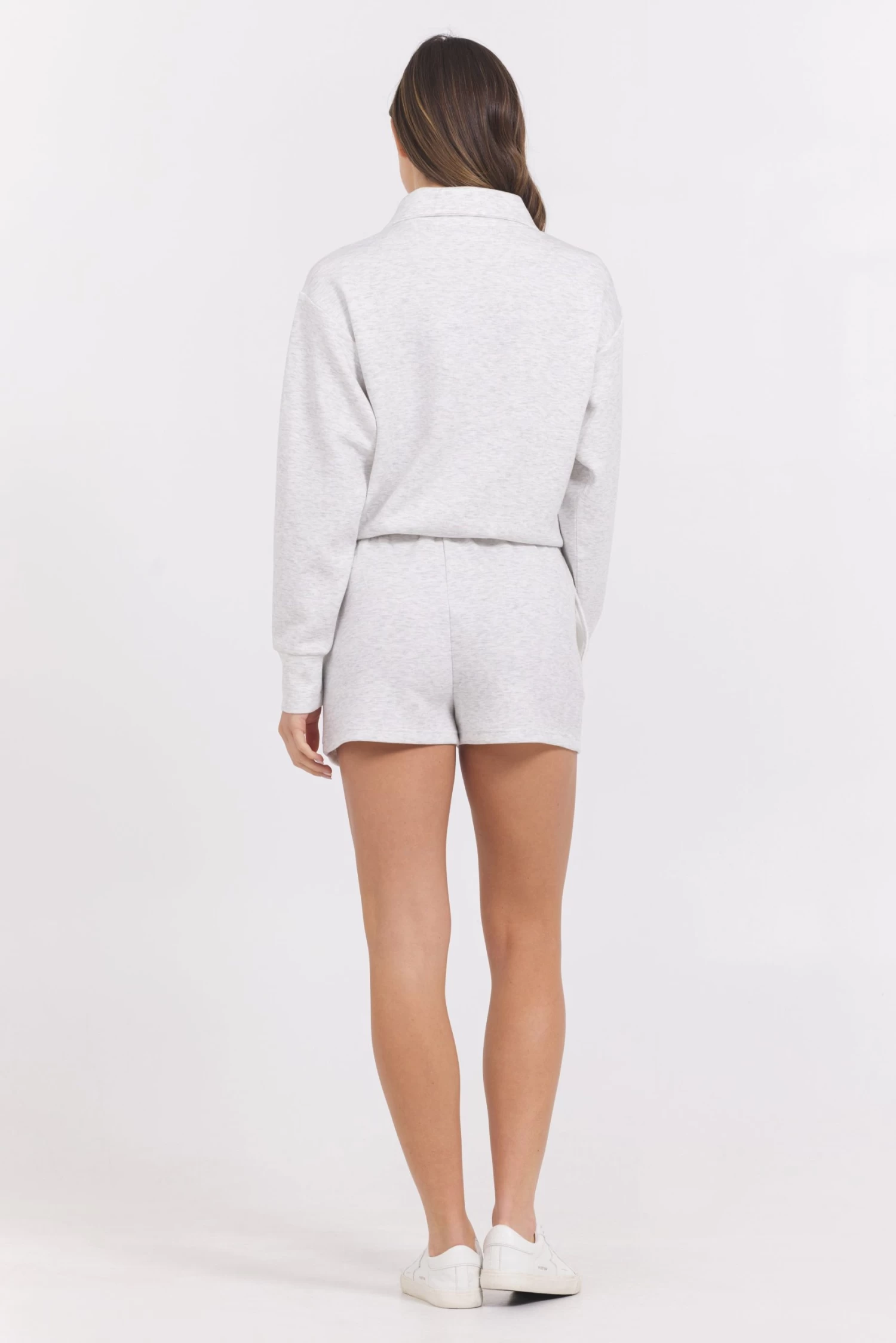 Cloud Fleece Quarter Zip In Grey - Image 2