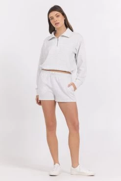 Cloud Fleece Quarter Zip In Grey