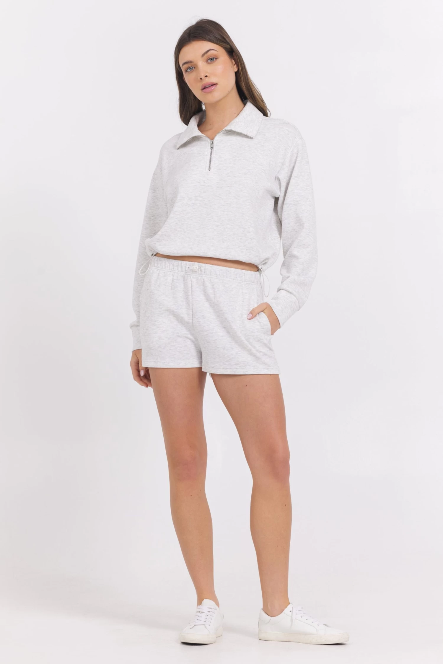 Cloud Fleece Quarter Zip In Grey