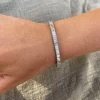 Baguette CZ Bangle In Silver