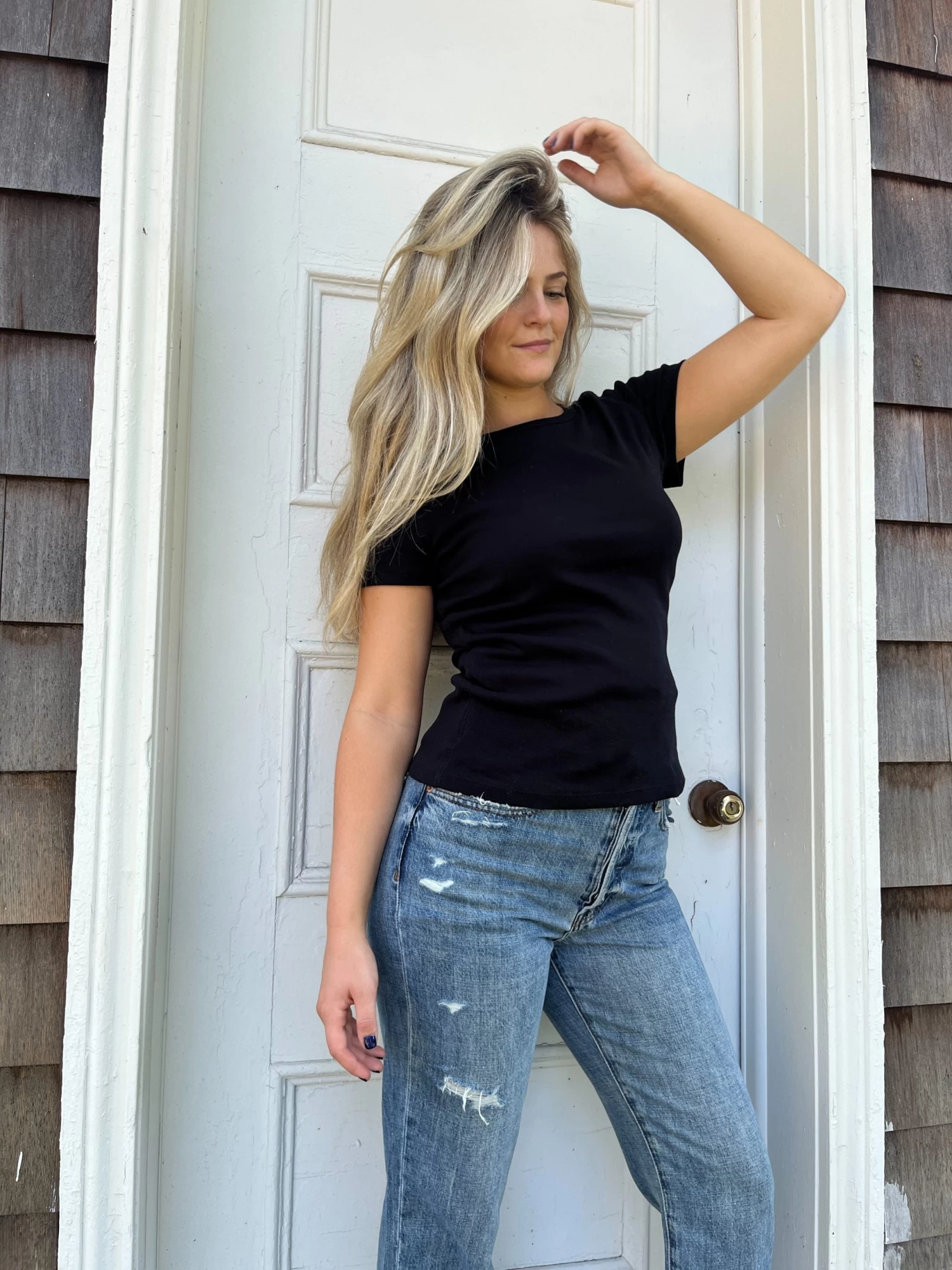 Short Sleeve Crew In Black - Image 4