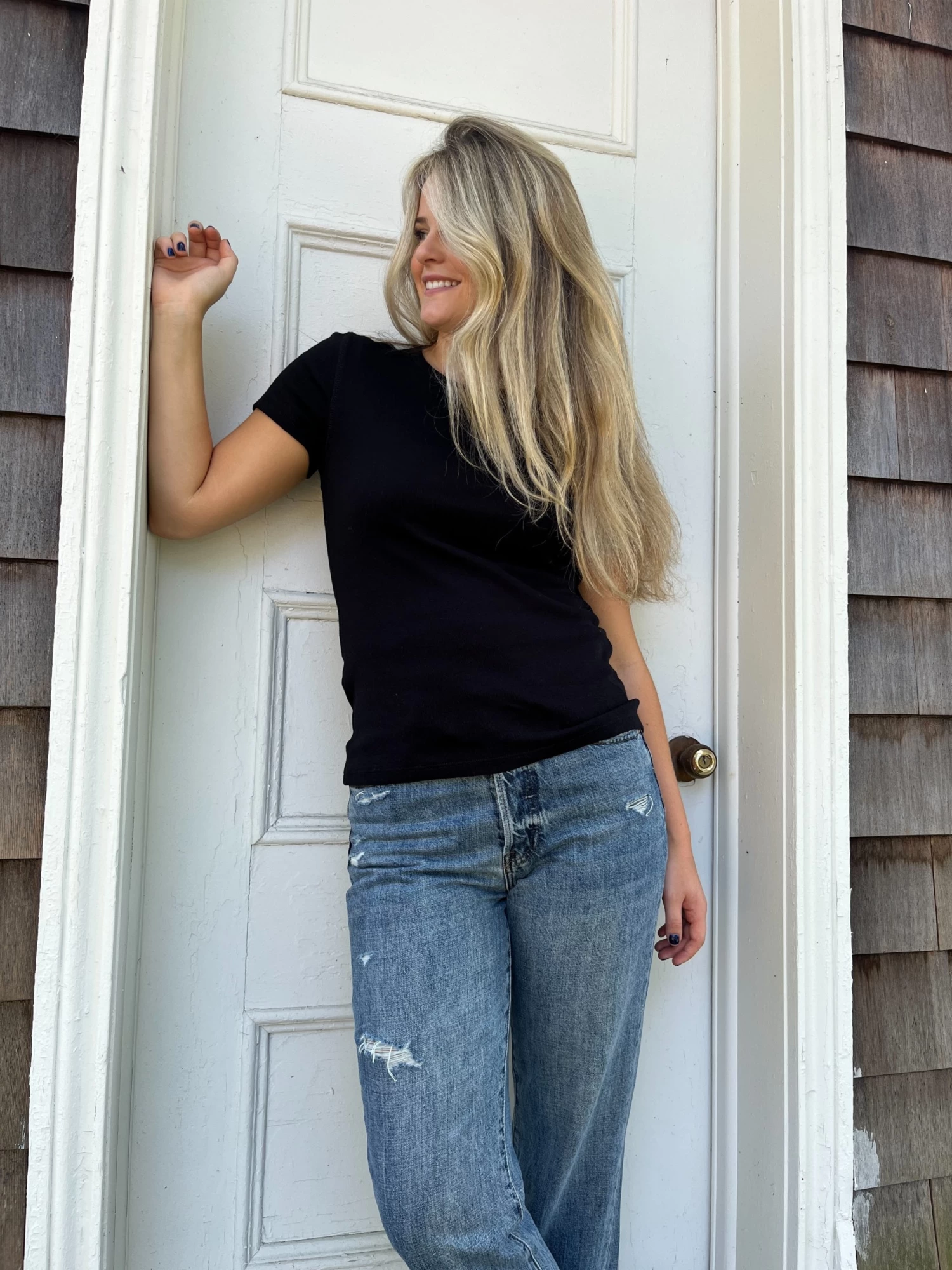 Short Sleeve Crew In Black - Image 3