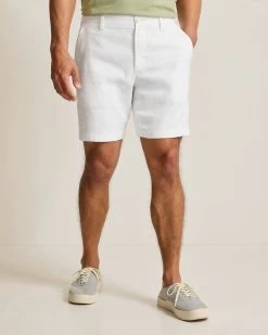 Tommy Bahama Beach Coast Stretch-Linen 9-Inch Shorts In White