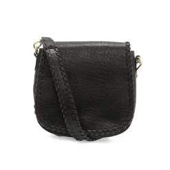 Black Anne WhipStitch Saddle Crossbody