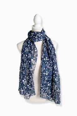 Blue Sakura Long Scarf