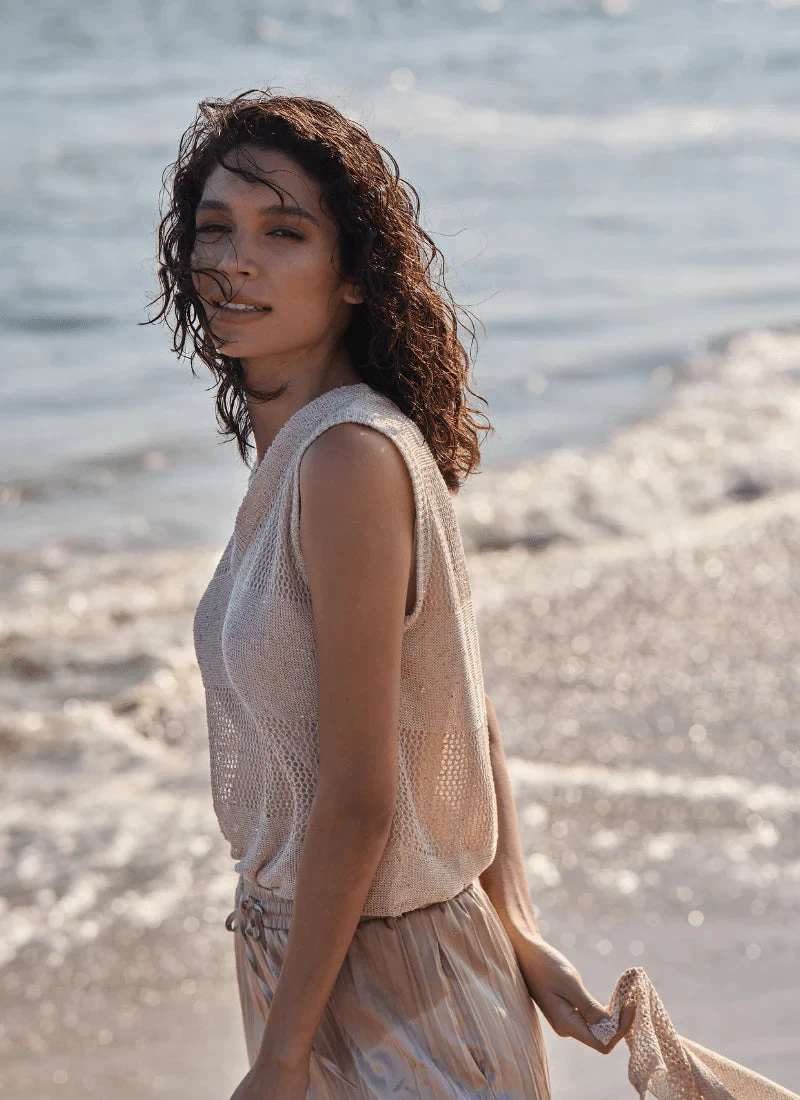 Bria Sequined V-Neck Shell - Image 8