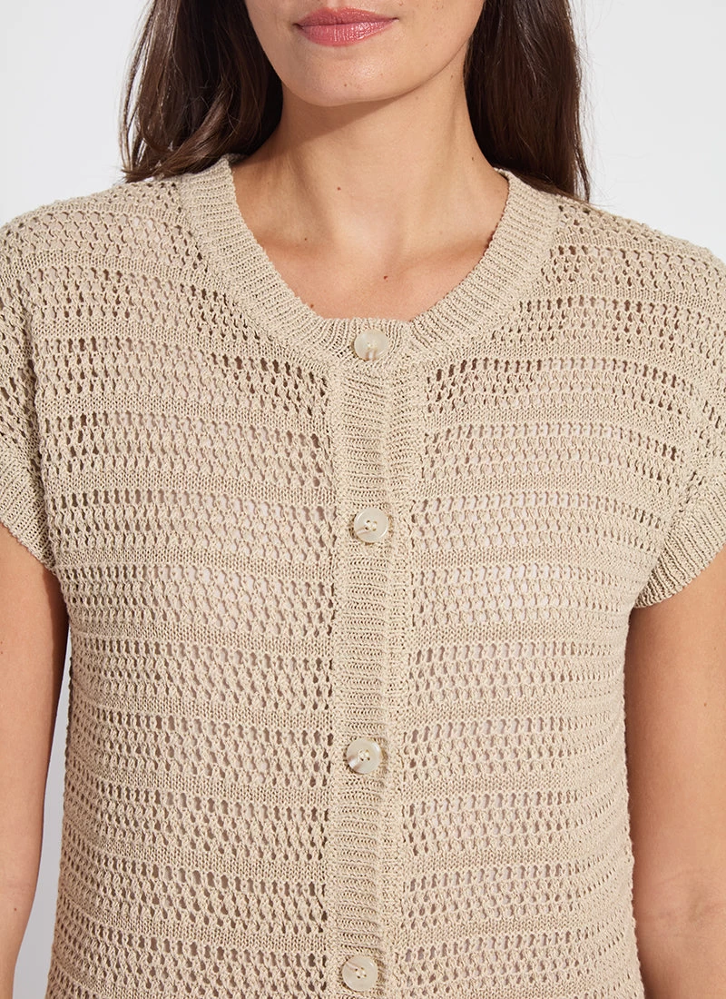Brisa Linen Mesh Cardigan - Image 2