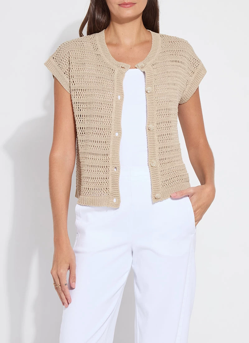 Brisa Linen Mesh Cardigan